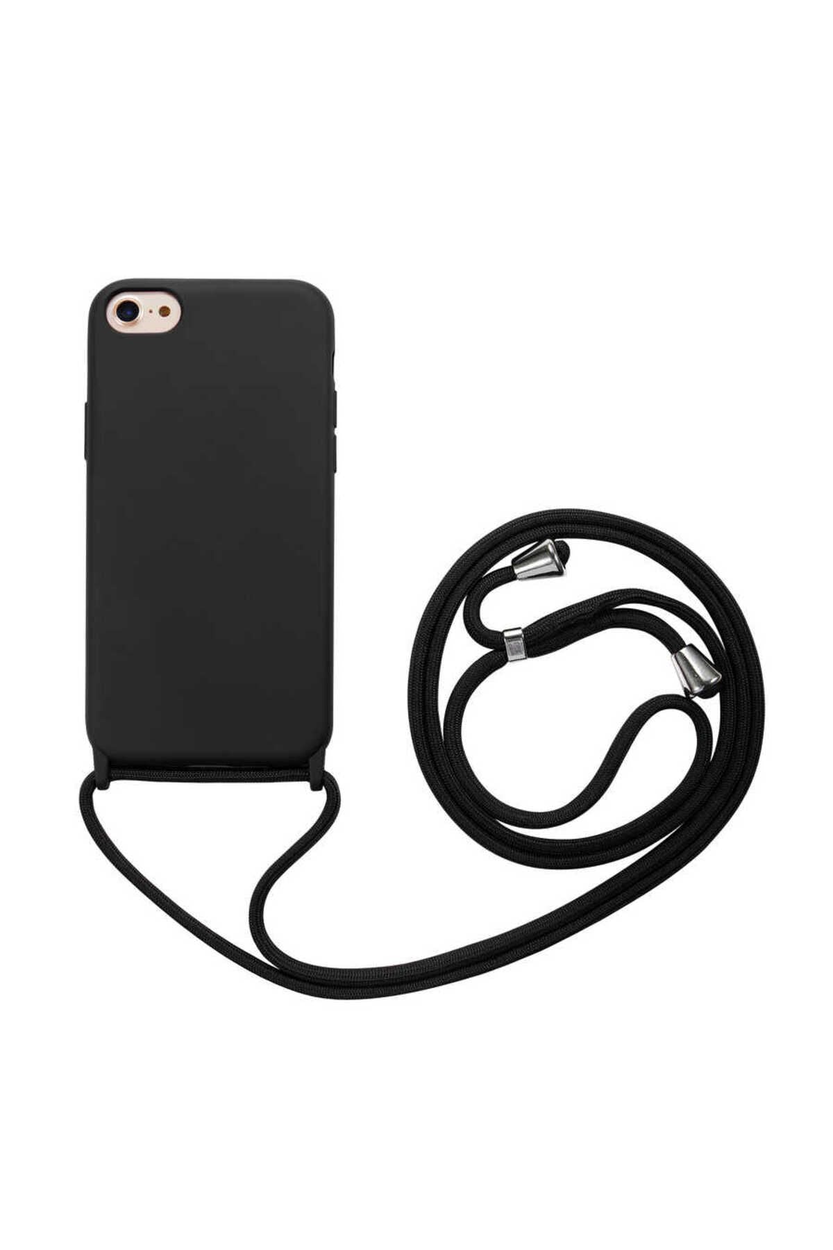 iPhone SE 2022 Uyumlu Zore Ropi Kılıf-Siyah