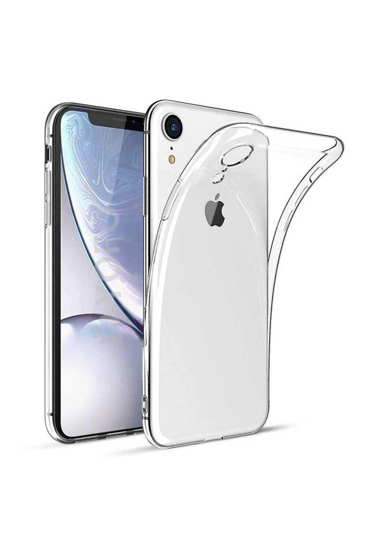 iPhone XR 6.1 Kılıf Zore Kamera Korumalı Süper Silikon Kapak - Renksiz