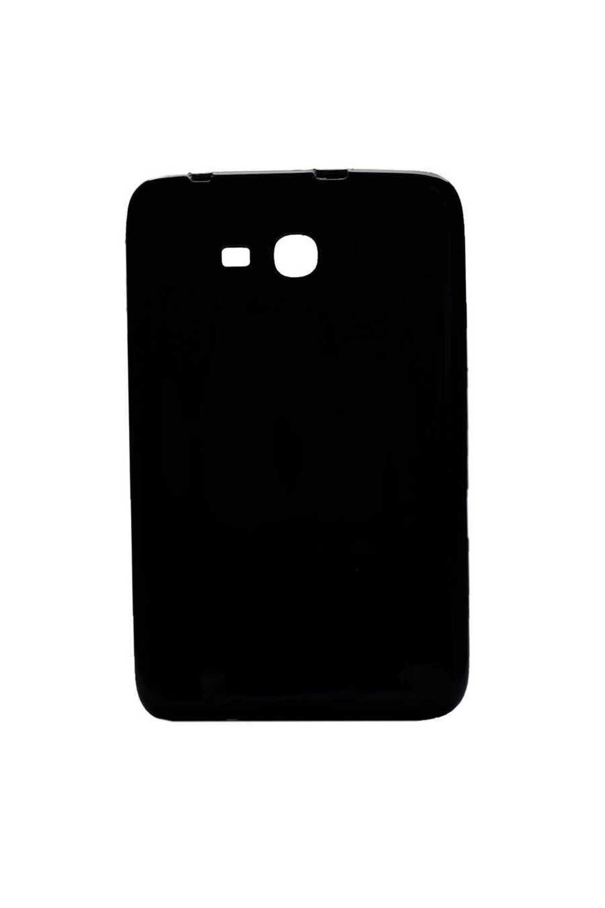 Galaxy Tab 3 Lite 7.0 T110 Kılıf  Uyumlu Zore Tablet Süper Silikon Kapak-Siyah