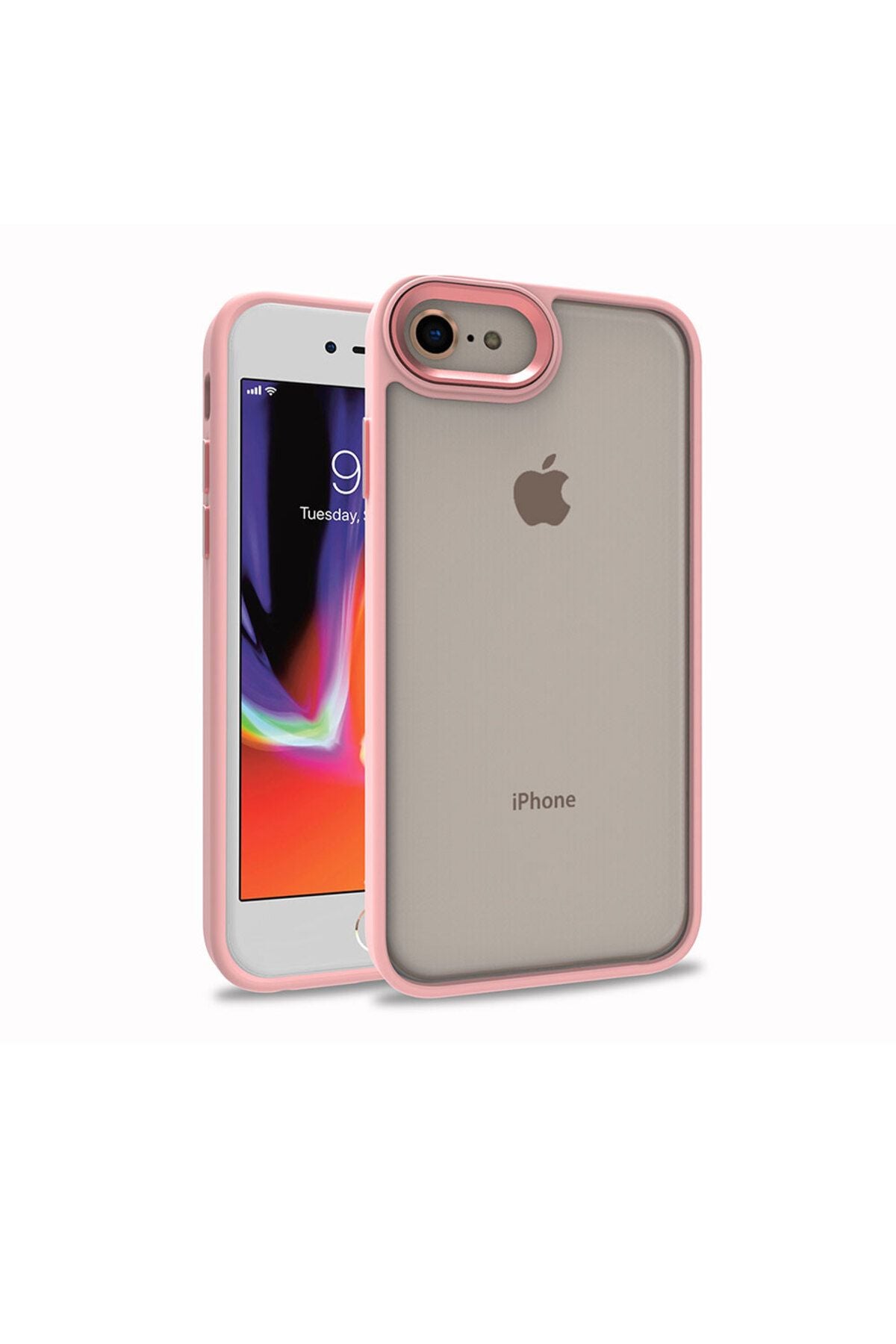 iPhone SE 2022 Uyumlu Zore Flora Kılıf-Rose Gold