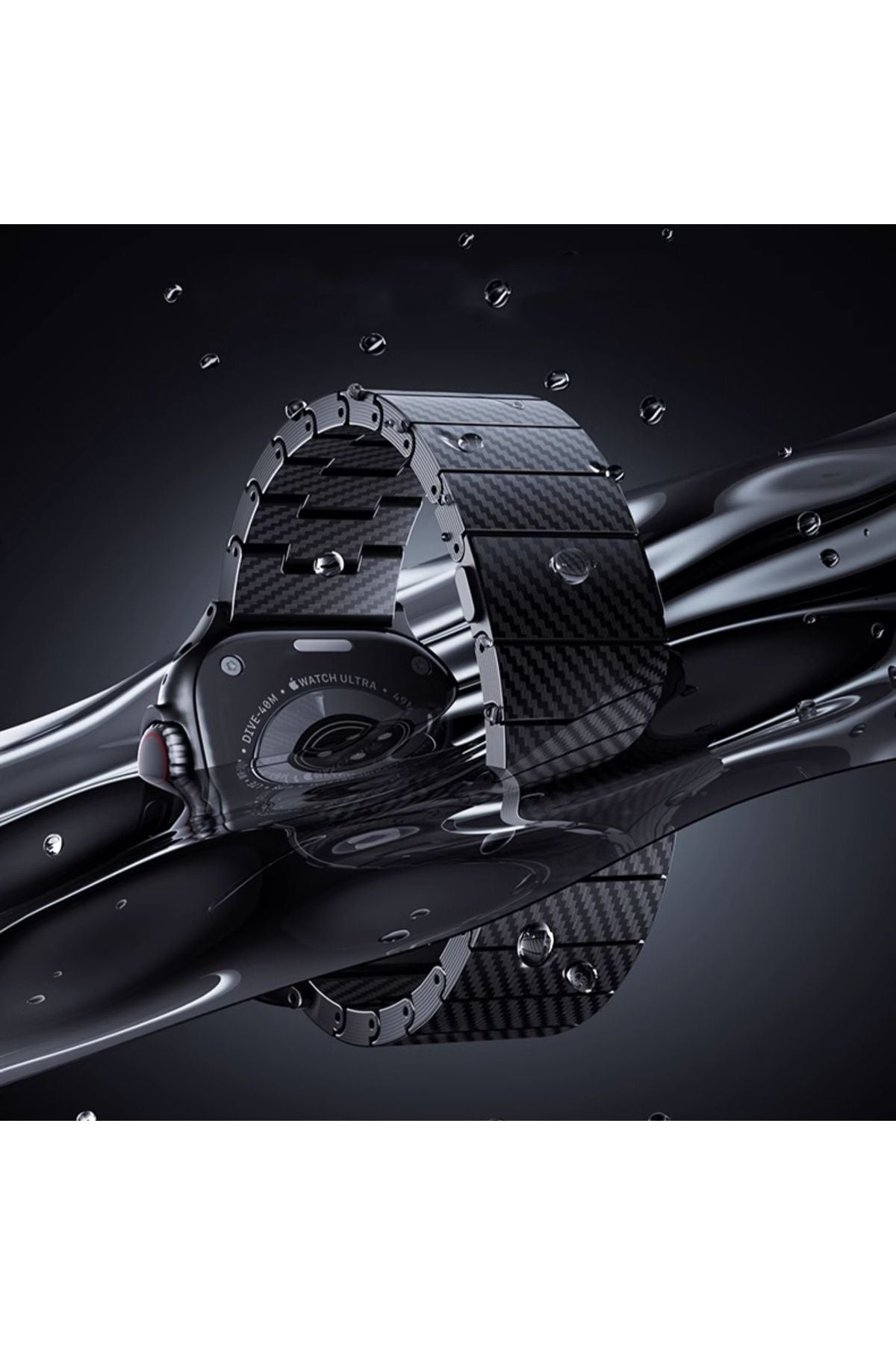 Watch 40mm Uyumlu KRD-90 600D Karbon Fiber Zore Kordon-Siyah
