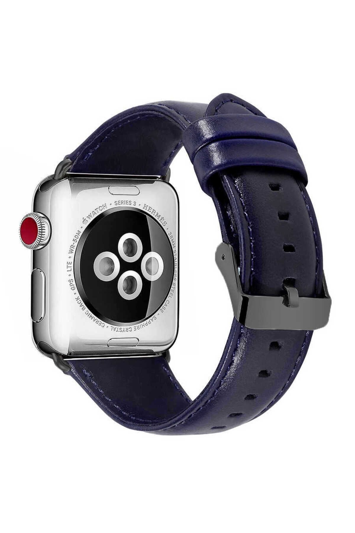 Watch Ultra 49mm Kordon Uyumlu Luxury Leather Deri Strap Kayış CLO- NO9
