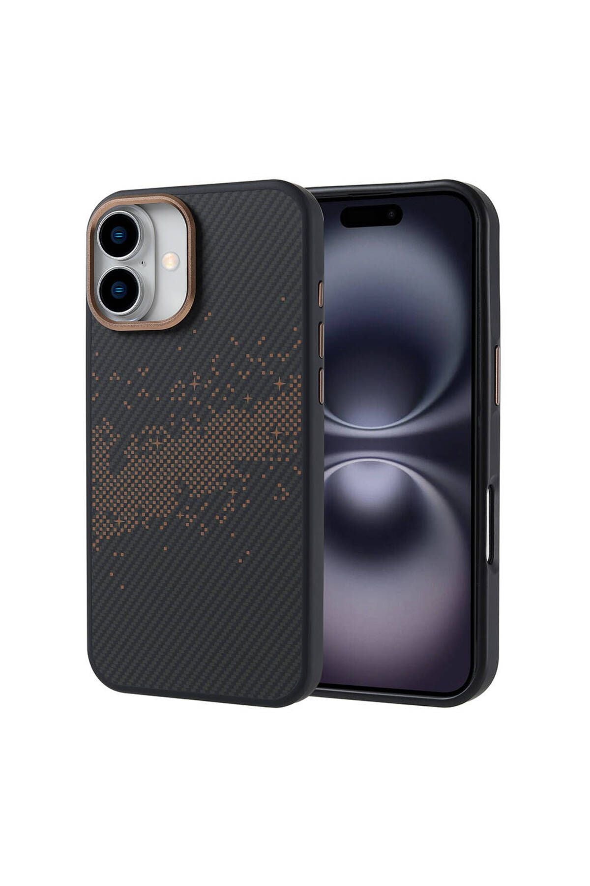 iPhone 16 Plus Uyumlu Magsafe Şarj Özellikli Karbon Fiber Tasarımlı Zore Vave Kapak