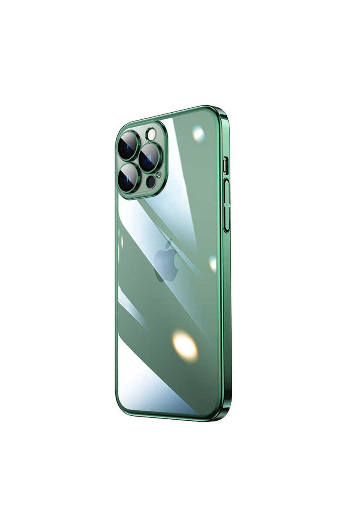 iPhone 14 Pro Uyumlu Sert PC Renkli Çerçeveli Zore Riksos Kılıf-Gold