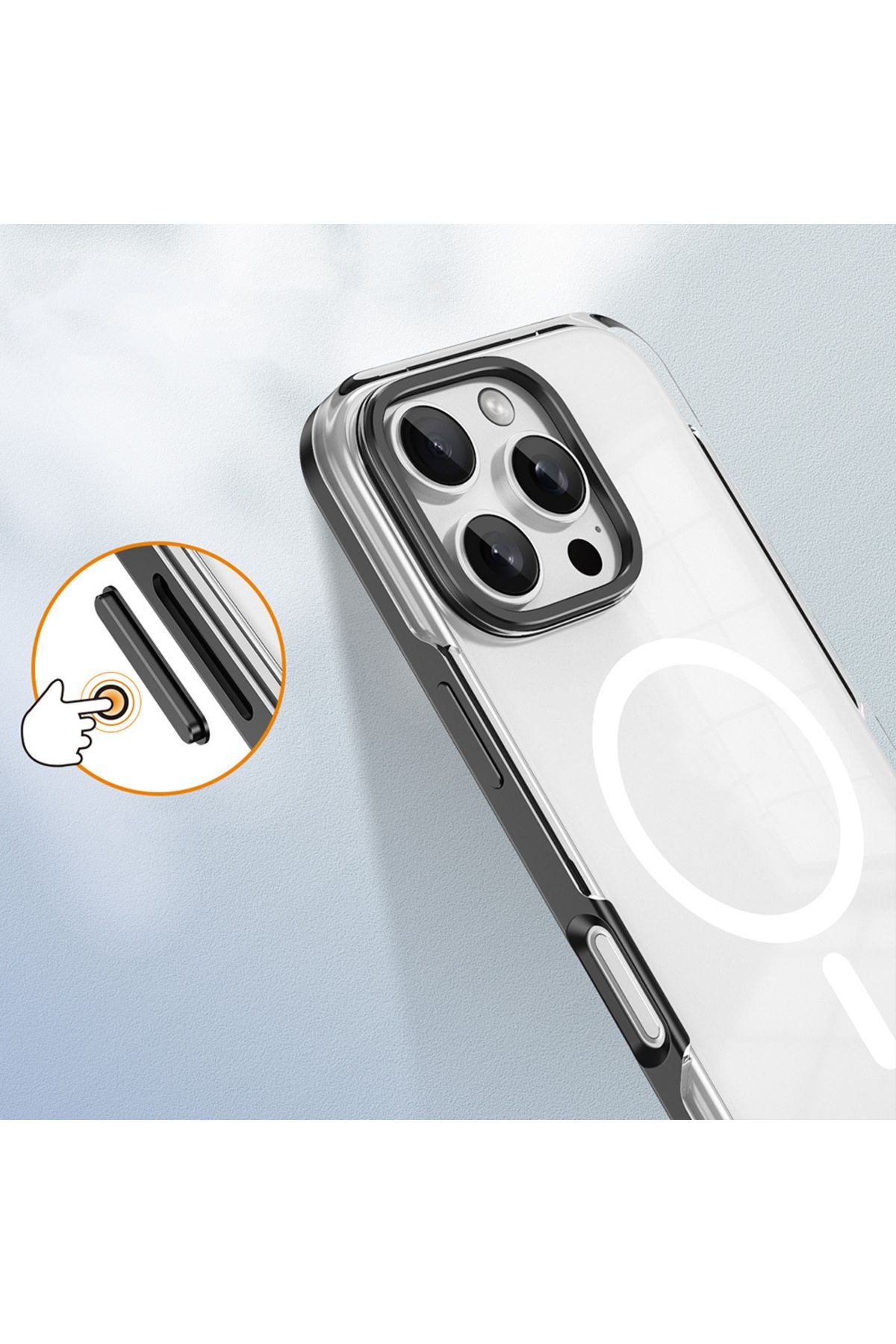 iPhone 16 Pro Uyumlu Magsafe Şarj Özellikli Çıkarılabilir Arka Yüzeyli Zore Polar Kapak