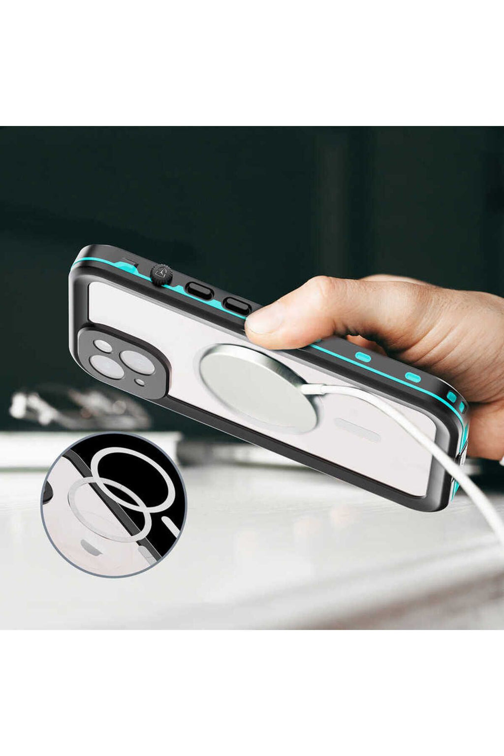 iPhone 14 Uyumlu 1-1 Su Geçirmez Kılıf-Siyah