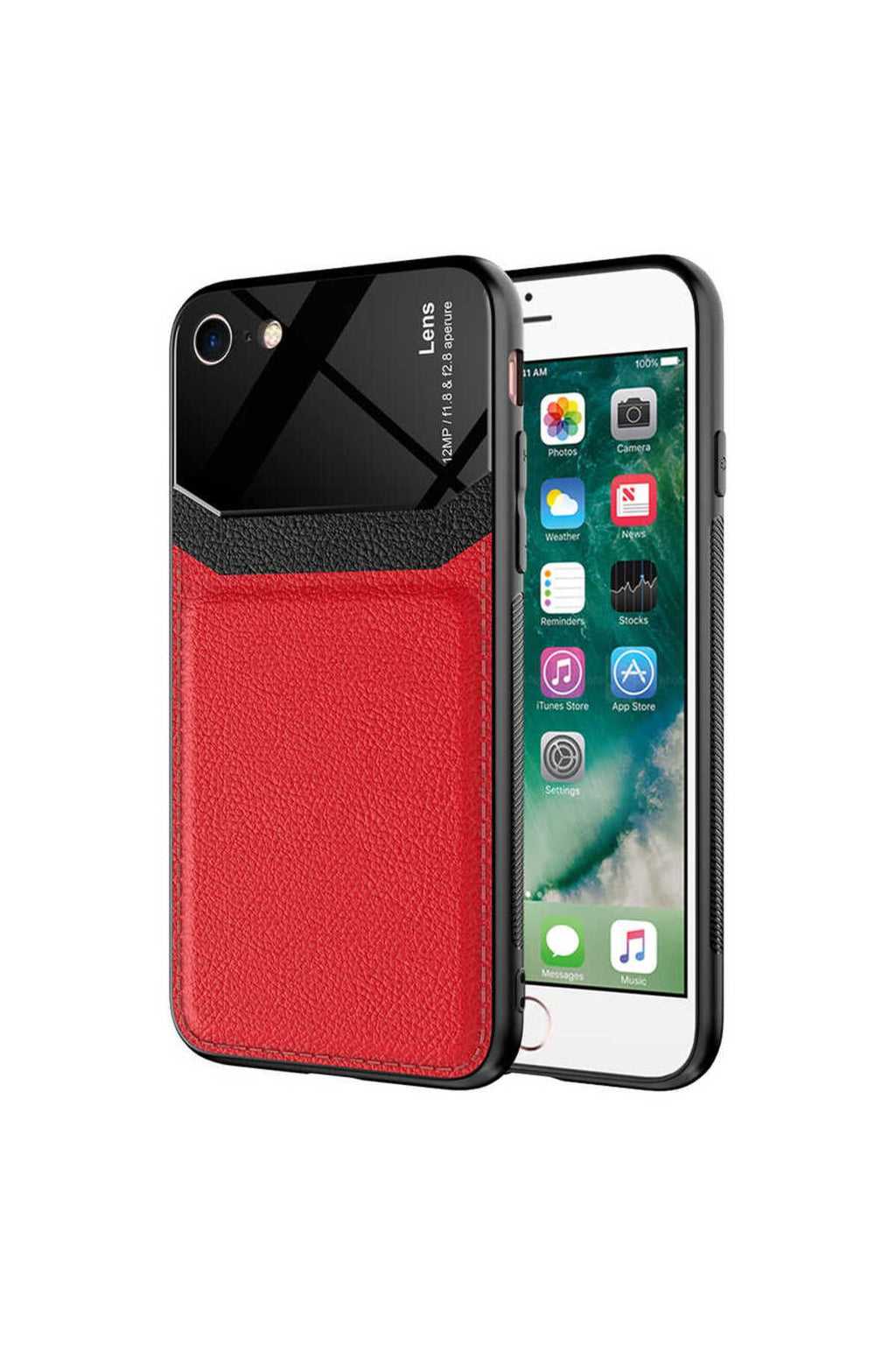 iPhone SE 2020 Kılıf Zore Emiks Kapak - Kırmızı