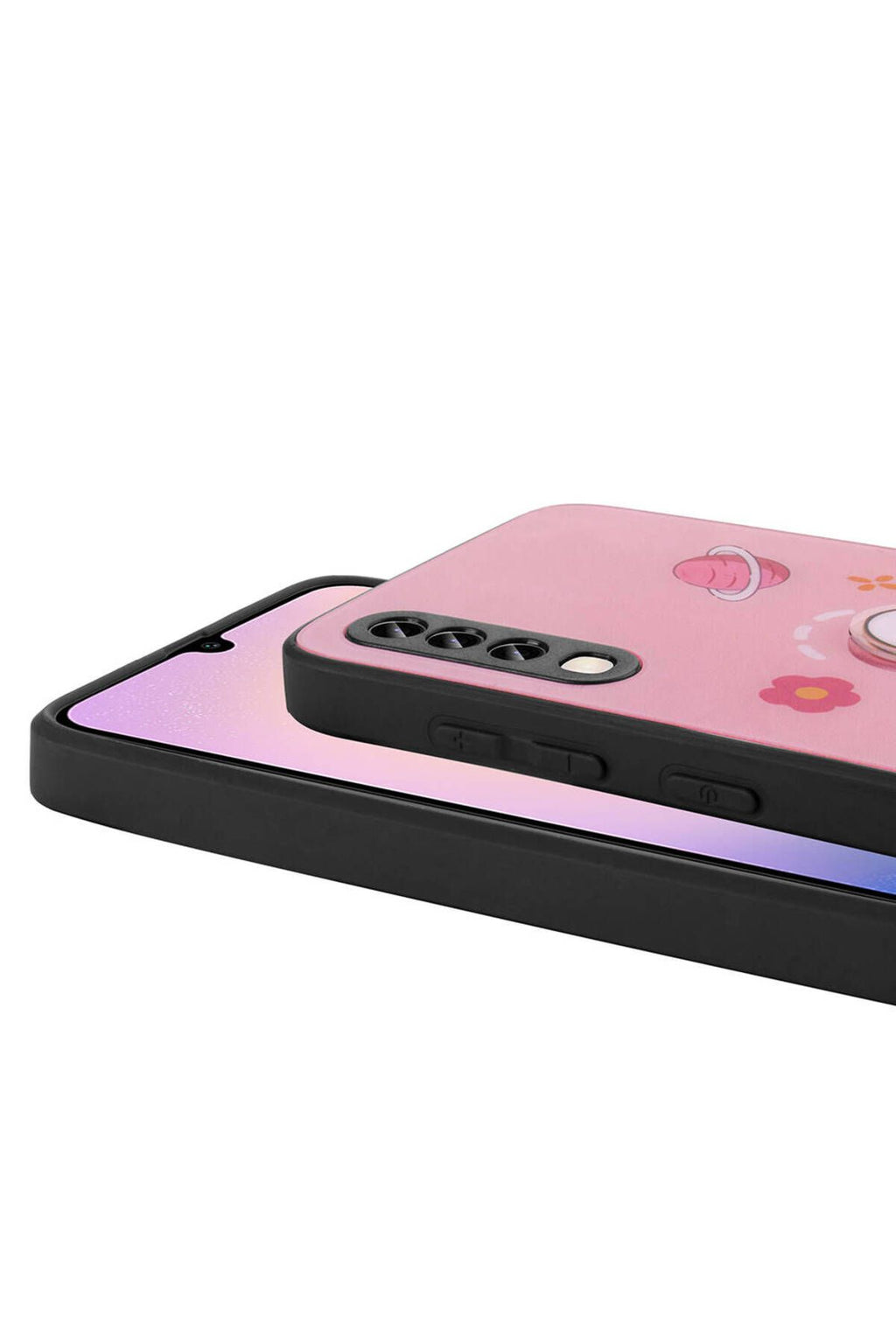 Galaxy A70 Kılıf Parlayan Kabartmalı İkonik Figürlü Zore Amas Silikon Kapak - Beyaz