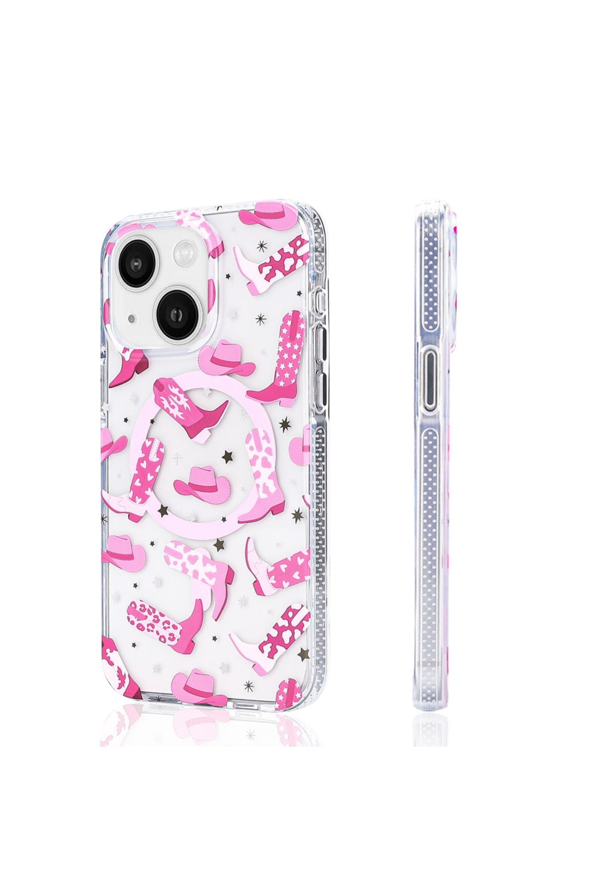 iPhone 15 Uyumlu Kılıf Magsafe Şarj Özellikli Zore Stilo Kapak-Pembe