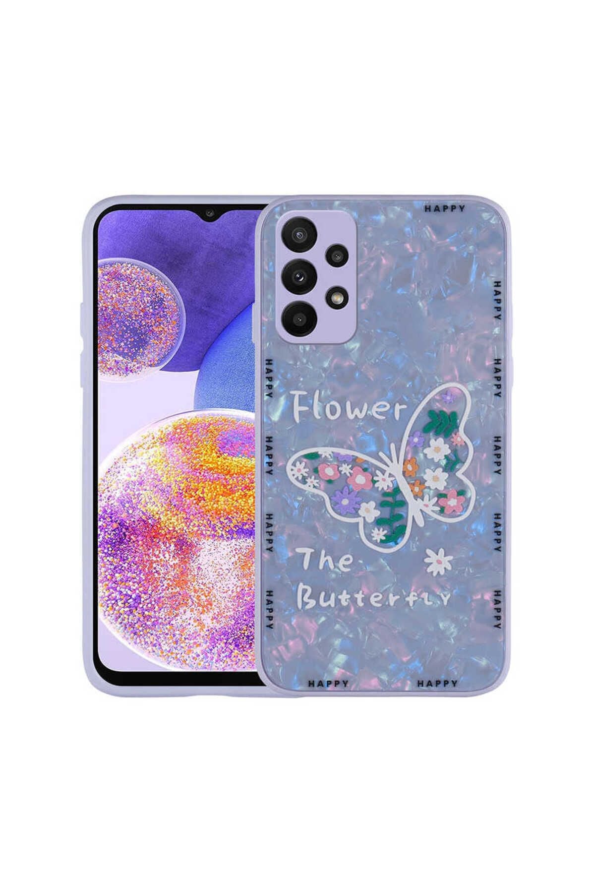 Galaxy A33 5G Kılıf Desenli Sert Silikon Zore Mumila Kapak - Lilac Flower