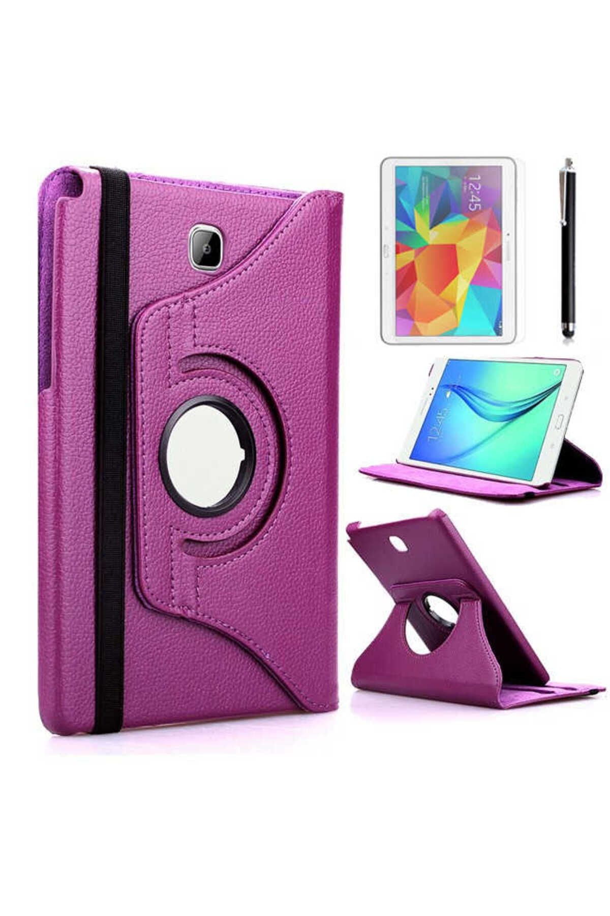 Galaxy Tab A T580 10.1  Uyumlu Zore Dönebilen Standlı Kılıf-Mor