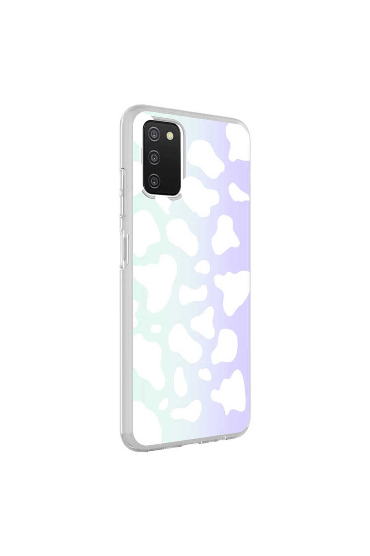 Galaxy A03S Kılıf Zore M-Blue Desenli Kapak - Heart No3