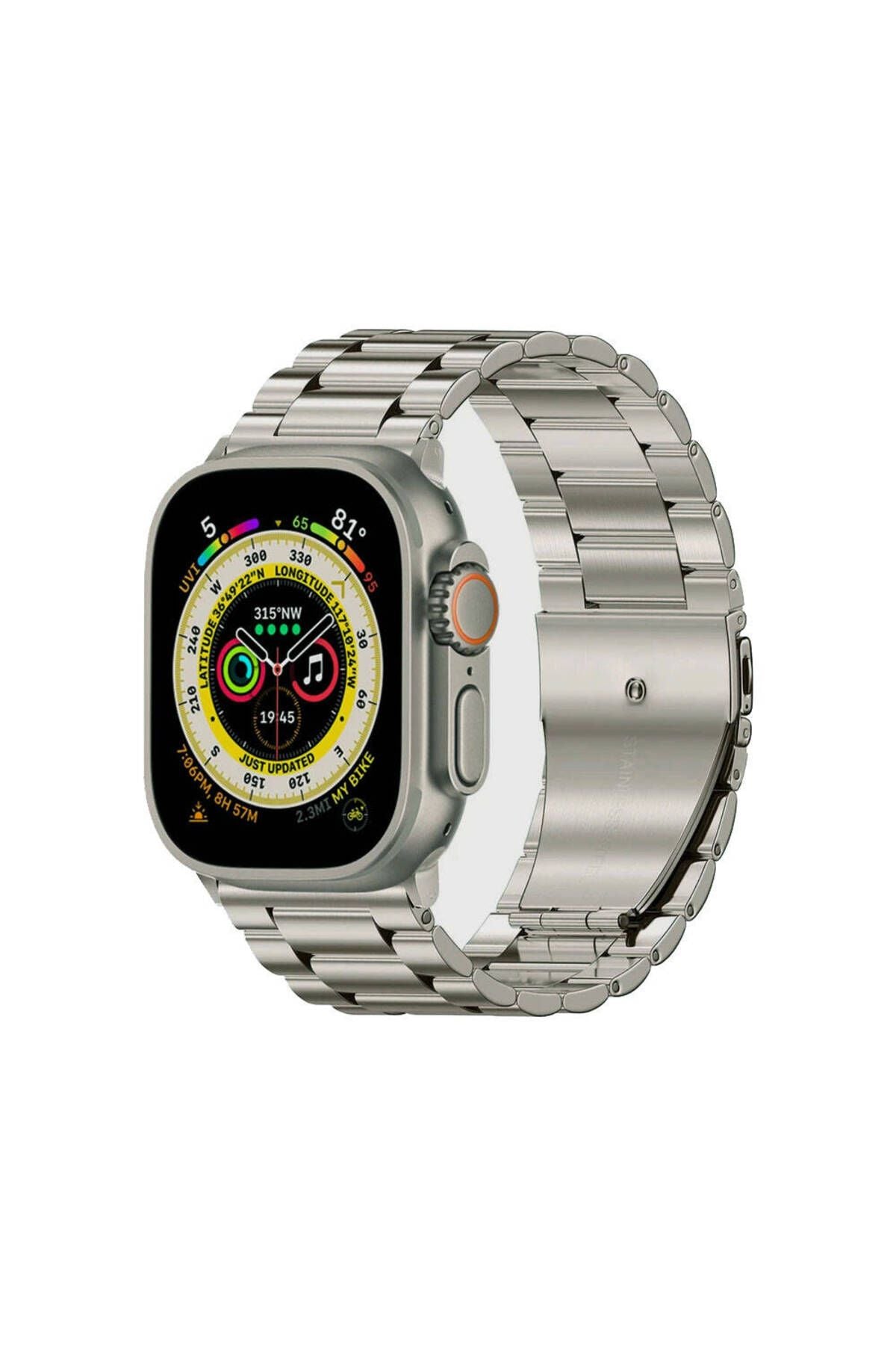 Watch Ultra 49mm Uyumlu KRD-93 Metal Zore Kordon-Titanyum