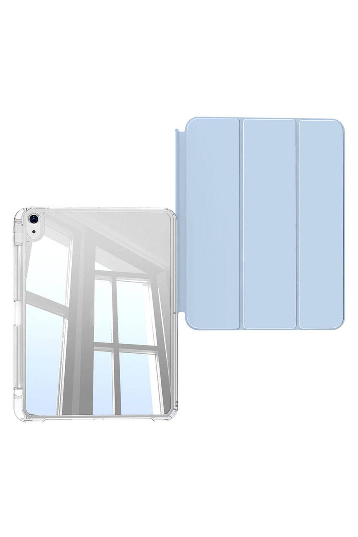 iPad Air 13 2024 Kılıf Magnetik Ayrılabilen Airbagli Zore Sliding Tablet Kılıfı - Gri
