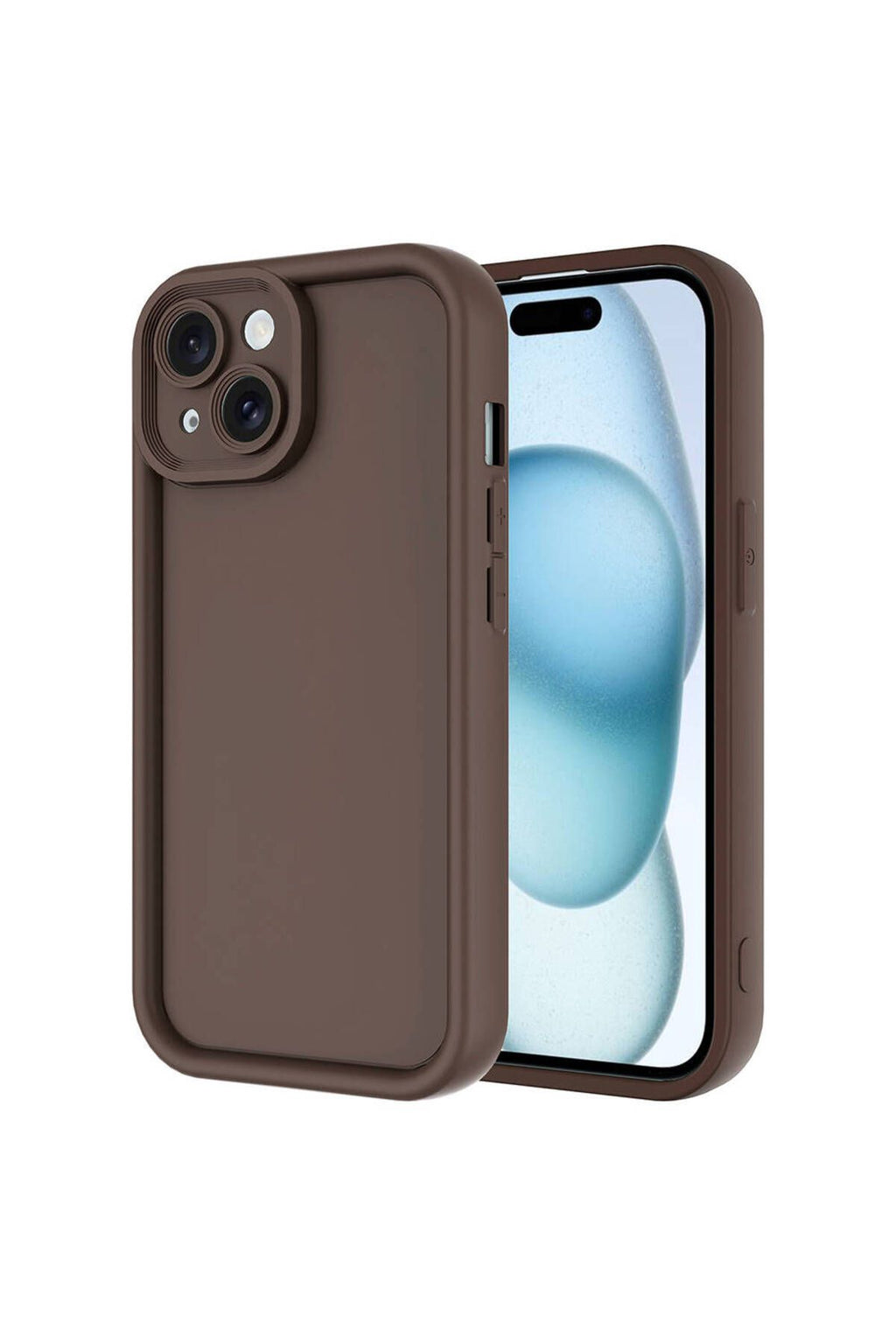 iPhone 15 Uyumlu NTW Kılıf Kamera Korumalı Zore Ananas Kapak-Kahverengi