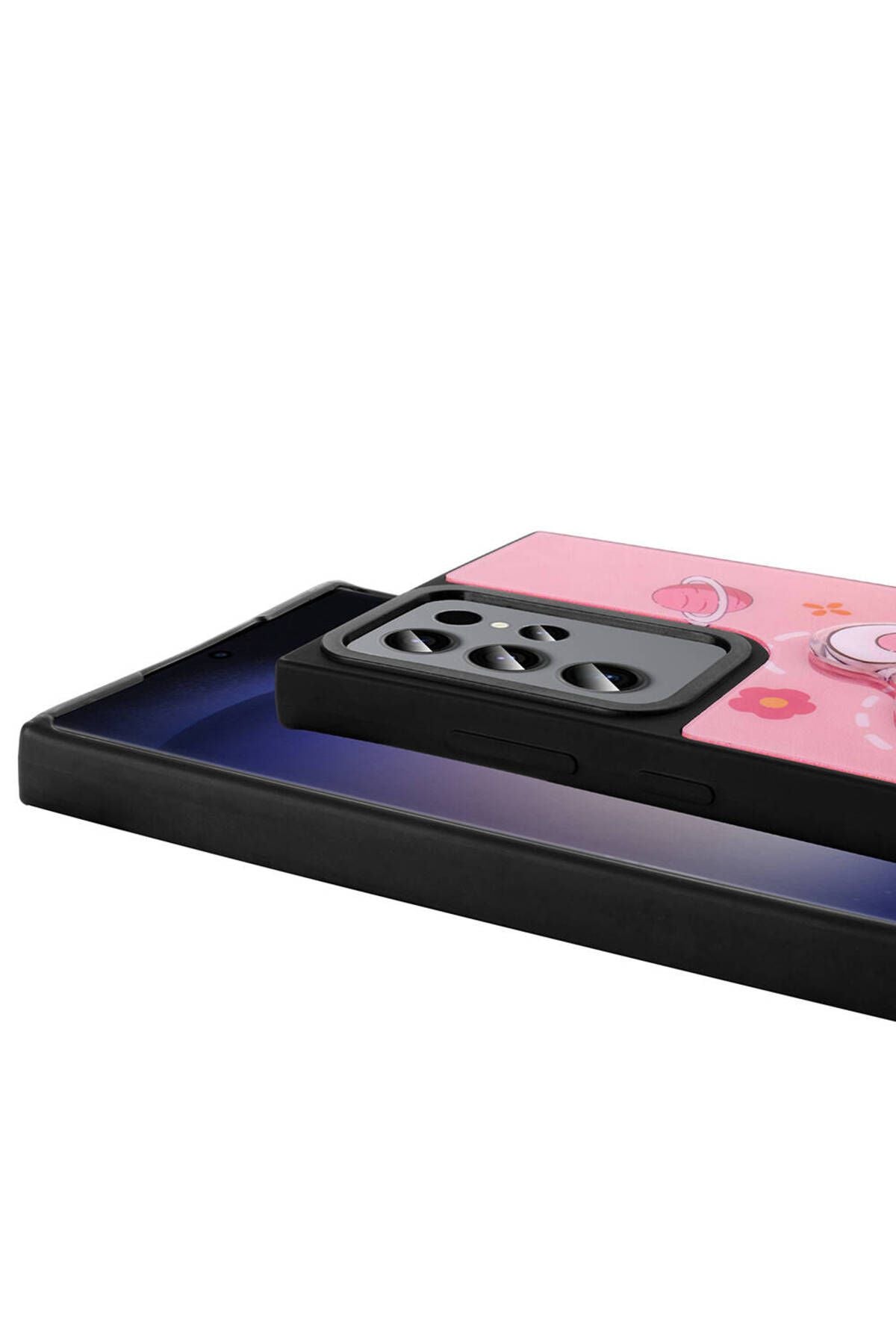 Galaxy S23 Ultra Kılıf Parlayan Kabartmalı İkonik Figürlü Zore Amas Silikon Kapak - Beyaz