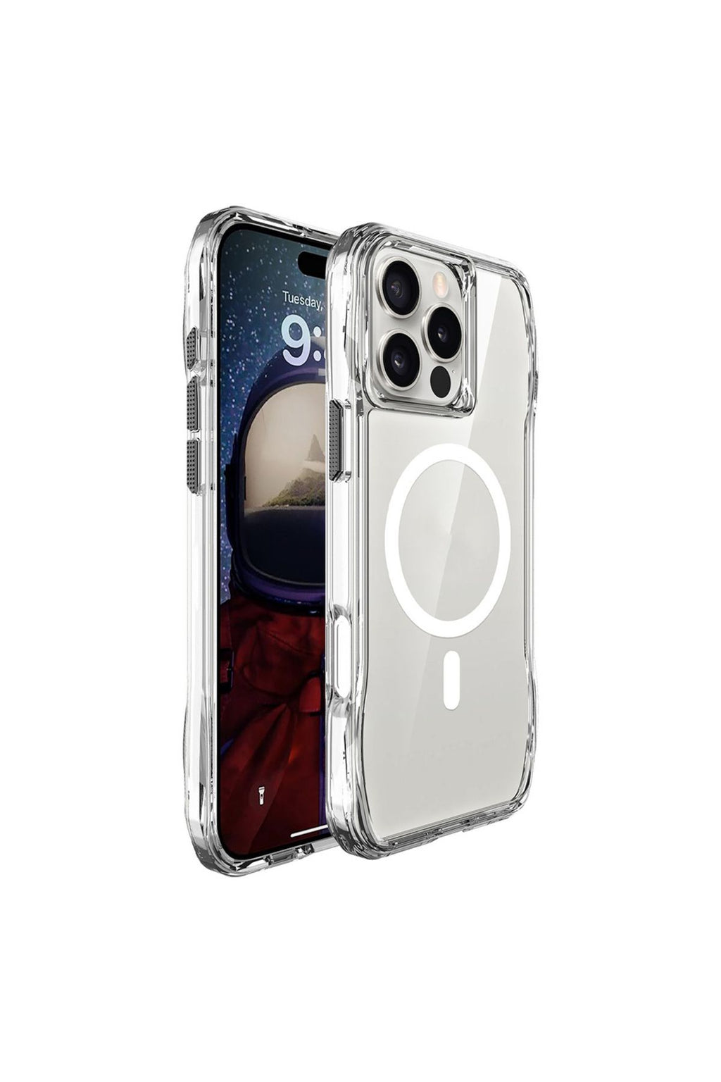 iPhone 16 Pro Max Kılıf Magsafe Şarj Özellikli Airbagli Şeffaf Zore İncek Kapak - Şeffaf