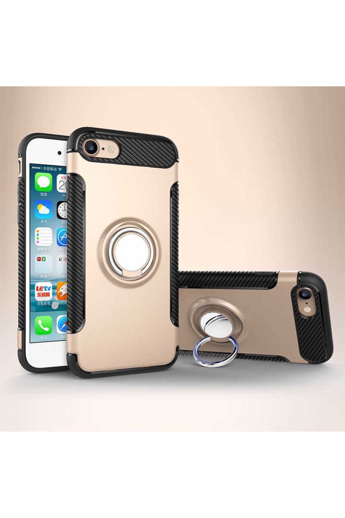 iPhone SE 2022 Uyumlu Zore Yüzüklü Verus Kılıf-Füme
