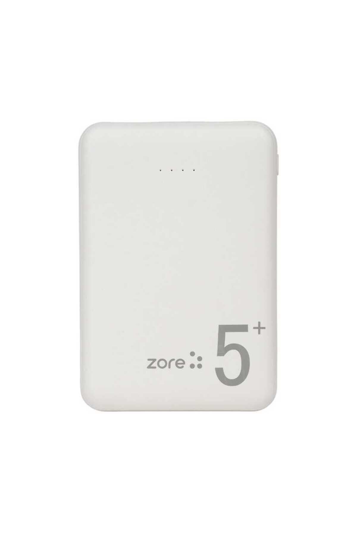 Zore ZR-PW04 Led Işıklı Taşınabilir Powerbank 5000 mAh-Siyah