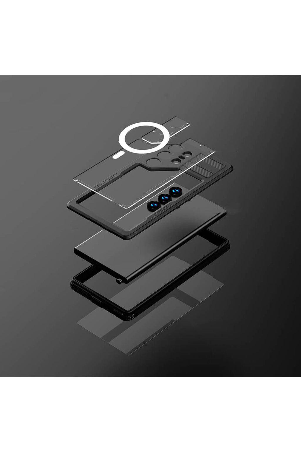 Galaxy S24 Ultra Kılıf Magsafe Şarj Özellikli 1-1 Su Geçirmez Kılıf - Siyah