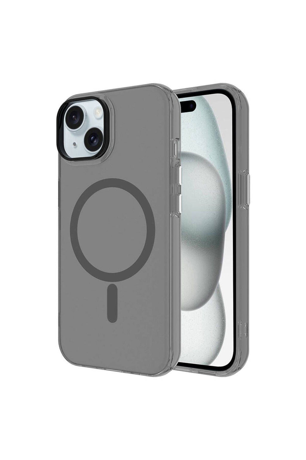 iPhone 15 Kılıf Zore Magsafe Şarj Özellikli Buzlu Transparan C-Pro Sert Kapak - Mavi