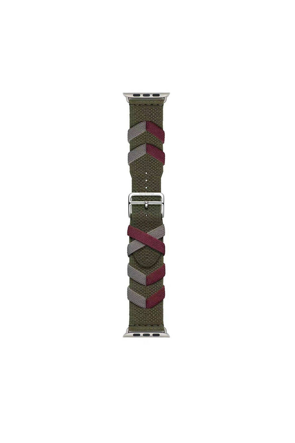 Watch 7 45mm Uyumlu CLO- KRD-97 Sarmal Örgü Tasarımlı Kordon-Kırmızı