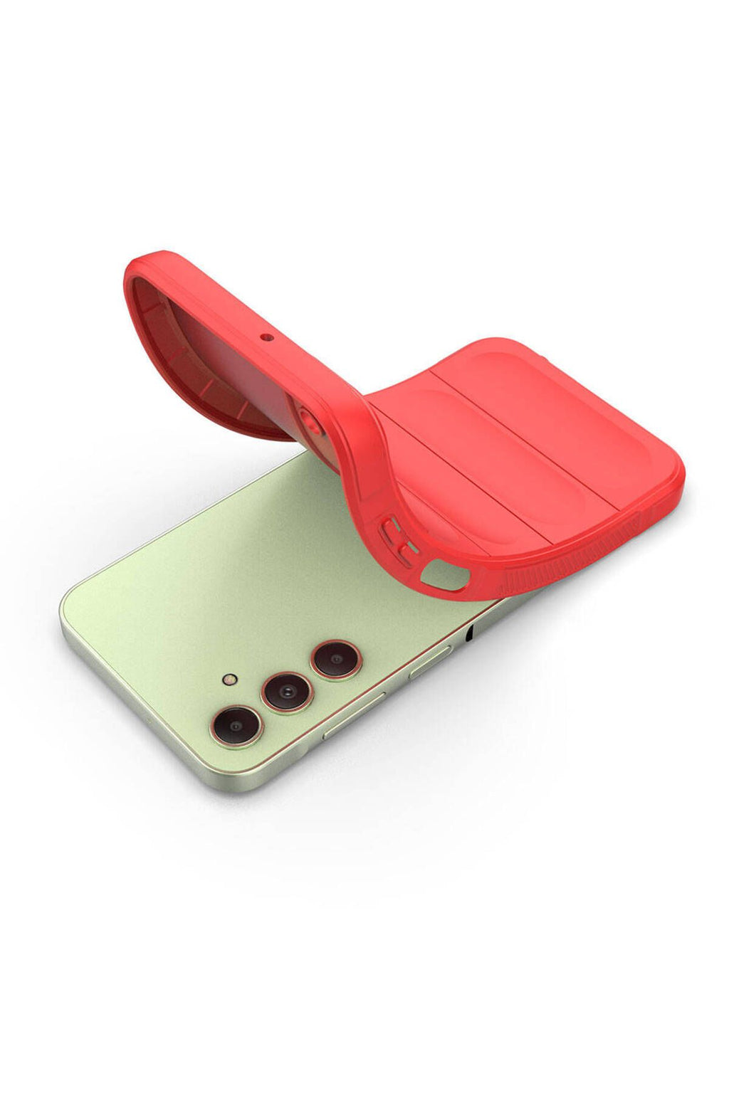 Galaxy A25 Kılıf Esnek TPU Oyuklu Arka Yüzey Tasarımlı Zore Etnik Silikon Kapak - Kırmızı