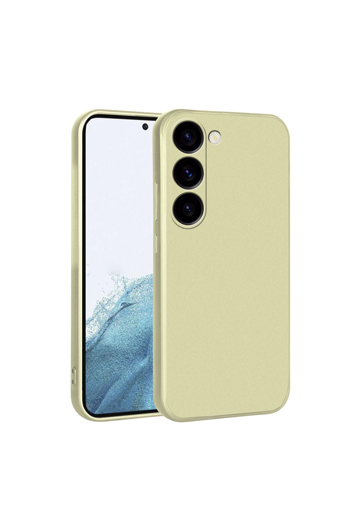 Galaxy S23 Plus Uyumlu CSM Zore Premier Silikon Kılıf-Gold