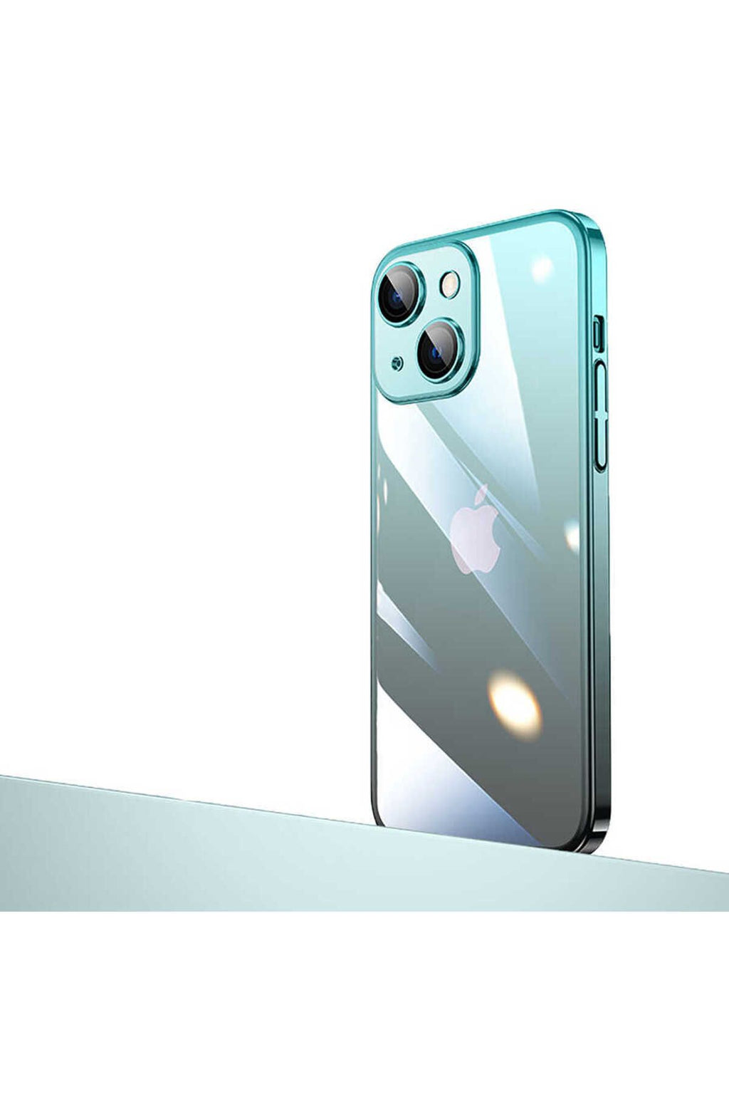 iPhone 14 Uyumlu Parlak Renk Geçişli Kamera Korumalı Zore Senkron Kılıf-Mavi-Siyah