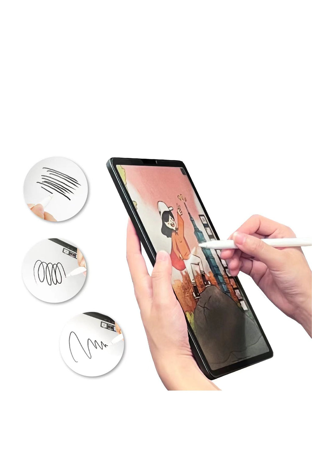 iPad 10.2 (8.Nesil) Kağıt Hisli Mat Uyumlu Davin Paper Like Tablet Ekran Koruyucu-Renksiz