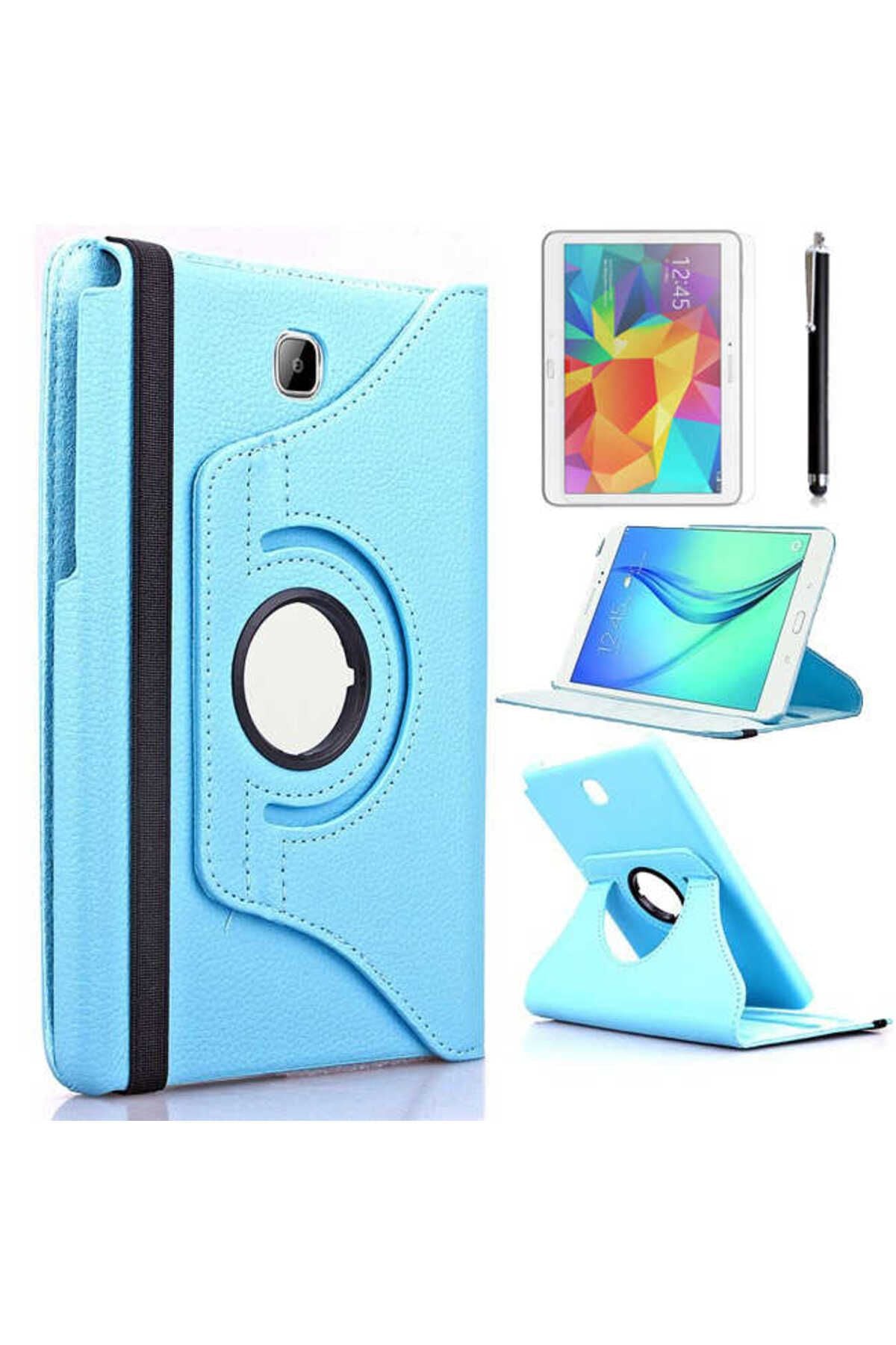 Galaxy Tab A T550 9.7  Uyumlu Zore Dönebilen Standlı Kılıf-Pembe Koyu