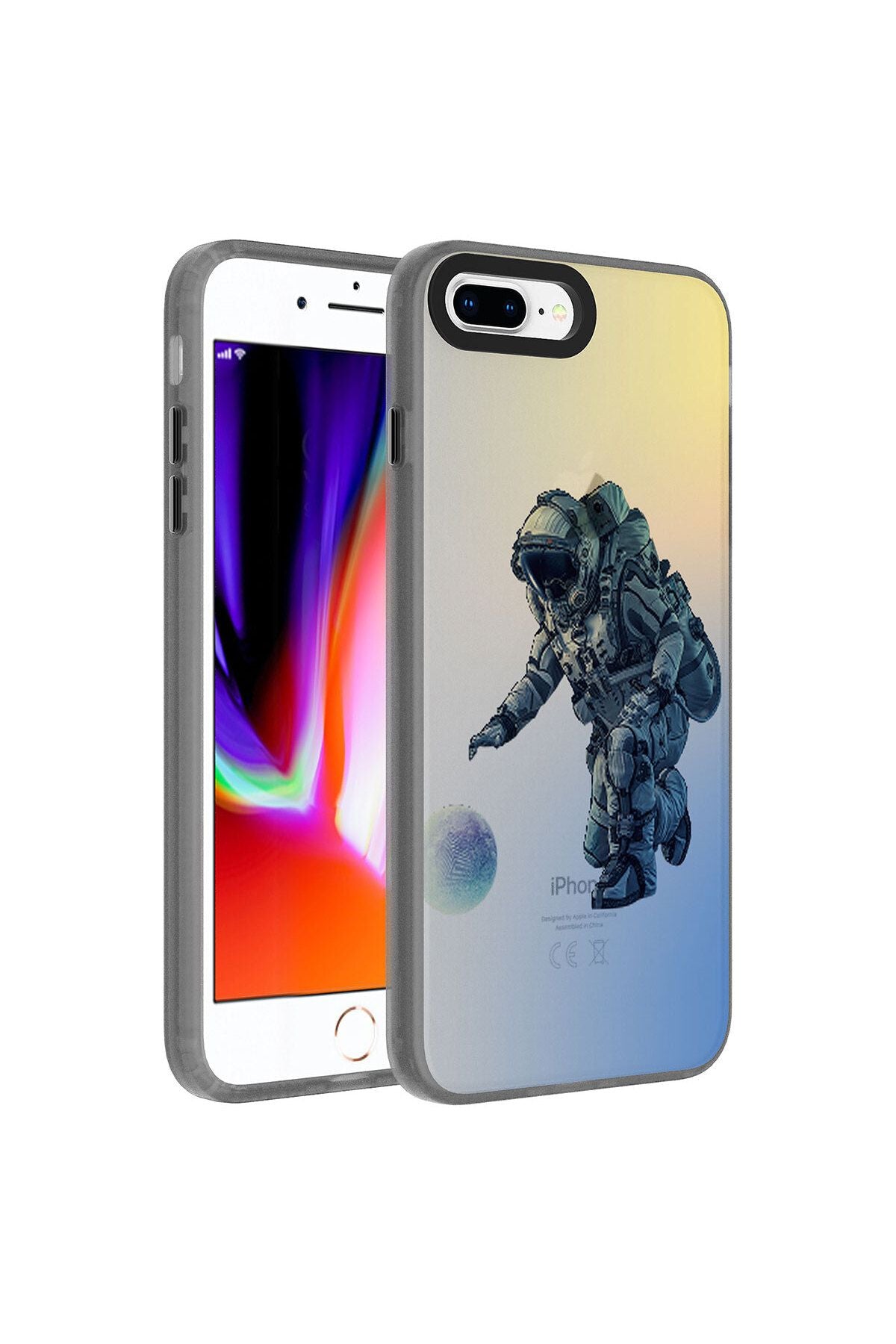 iPhone 8 Plus Kılıf Desenli Zore Dragon Sert Kapak - Astronot