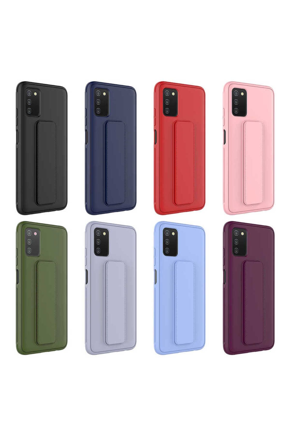 Galaxy A03S Kılıf Zore Qstand Kapak - Pembe