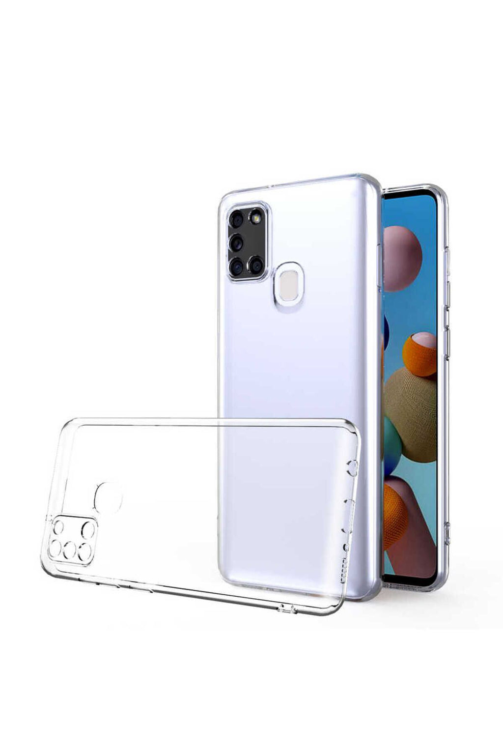 Galaxy A21S Kılıf Zore Kamera Korumalı Süper Silikon Kapak - Renksiz