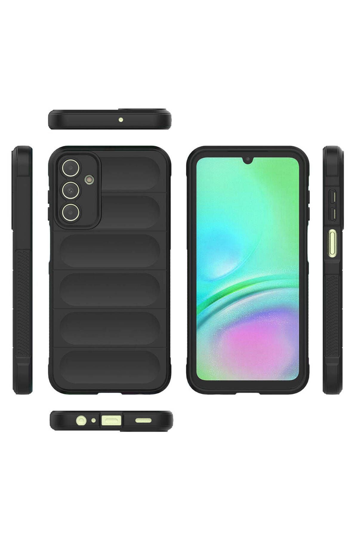 Galaxy A15 Kılıf Esnek TPU Oyuklu Arka Yüzey Tasarımlı Zore Etnik Silikon Kapak - Lacivert