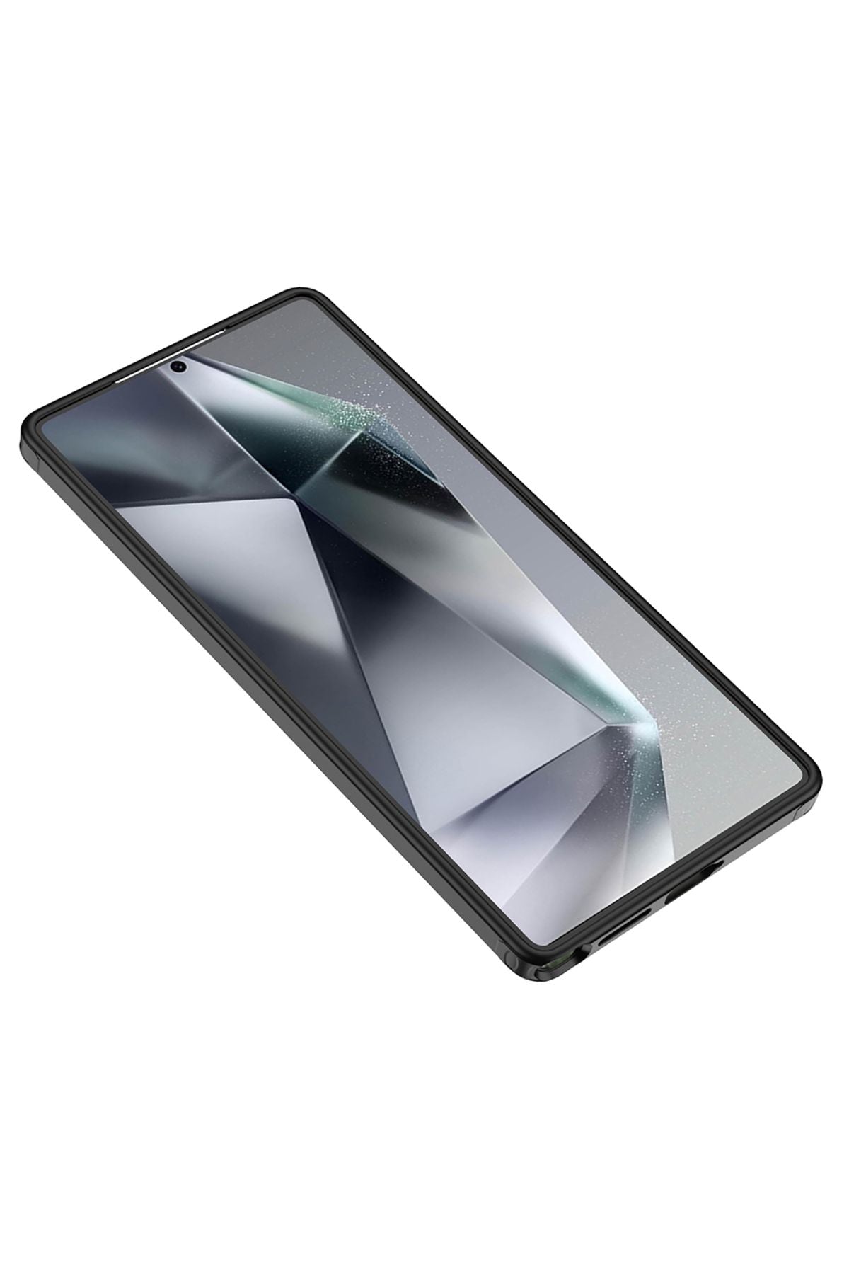 Galaxy S25 Ultra Uyumlu Kılıf Kamera Korumalı Şeffaf Arka Yüzey Zore New Roll Kapak-Siyah