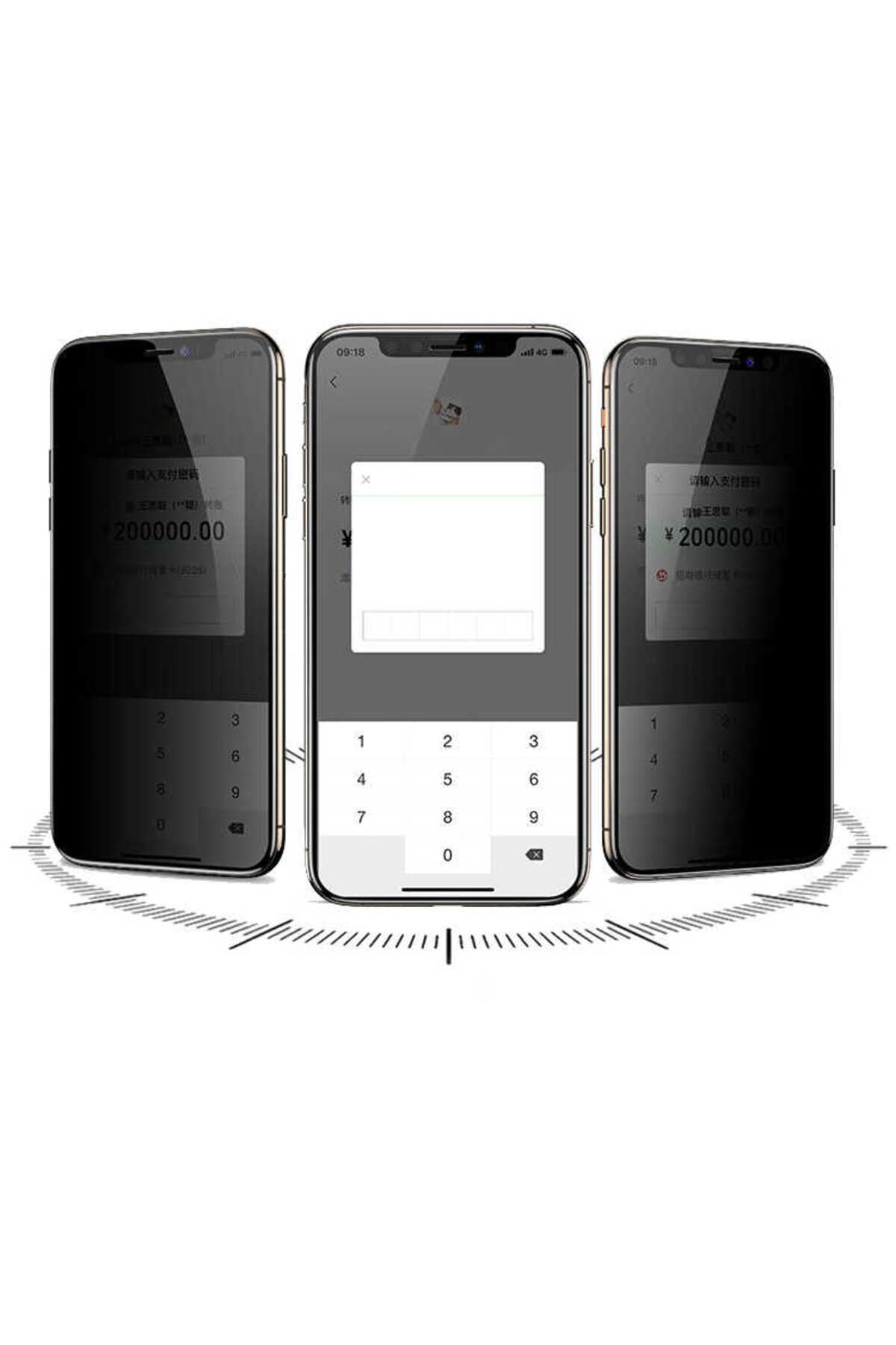 iPhone 15 Uyumlu Davin 5D Privacy Cam Zore Ekran Koruyucu