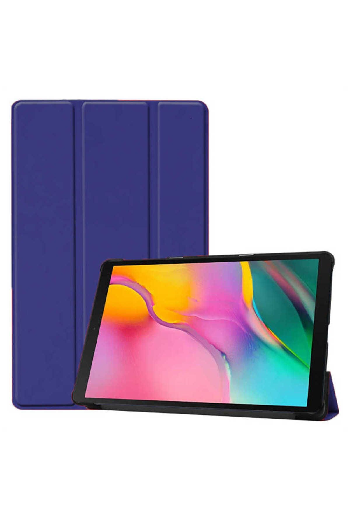 Galaxy Tab A 8.0 (2019) T290  Uyumlu Zore Smart Cover Standlı 1-1 Kılıf-Lacivert