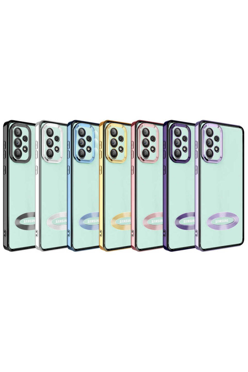 Galaxy A33 5G Kılıf Kamera Korumalı Logo Gösteren Zore Omega Kapak - Sierra Mavi