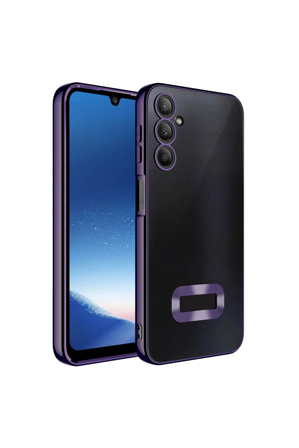 Galaxy A16 Kılıf Kamera Korumalı Logo Gösteren Zore Omega Kapak - Derin Mor