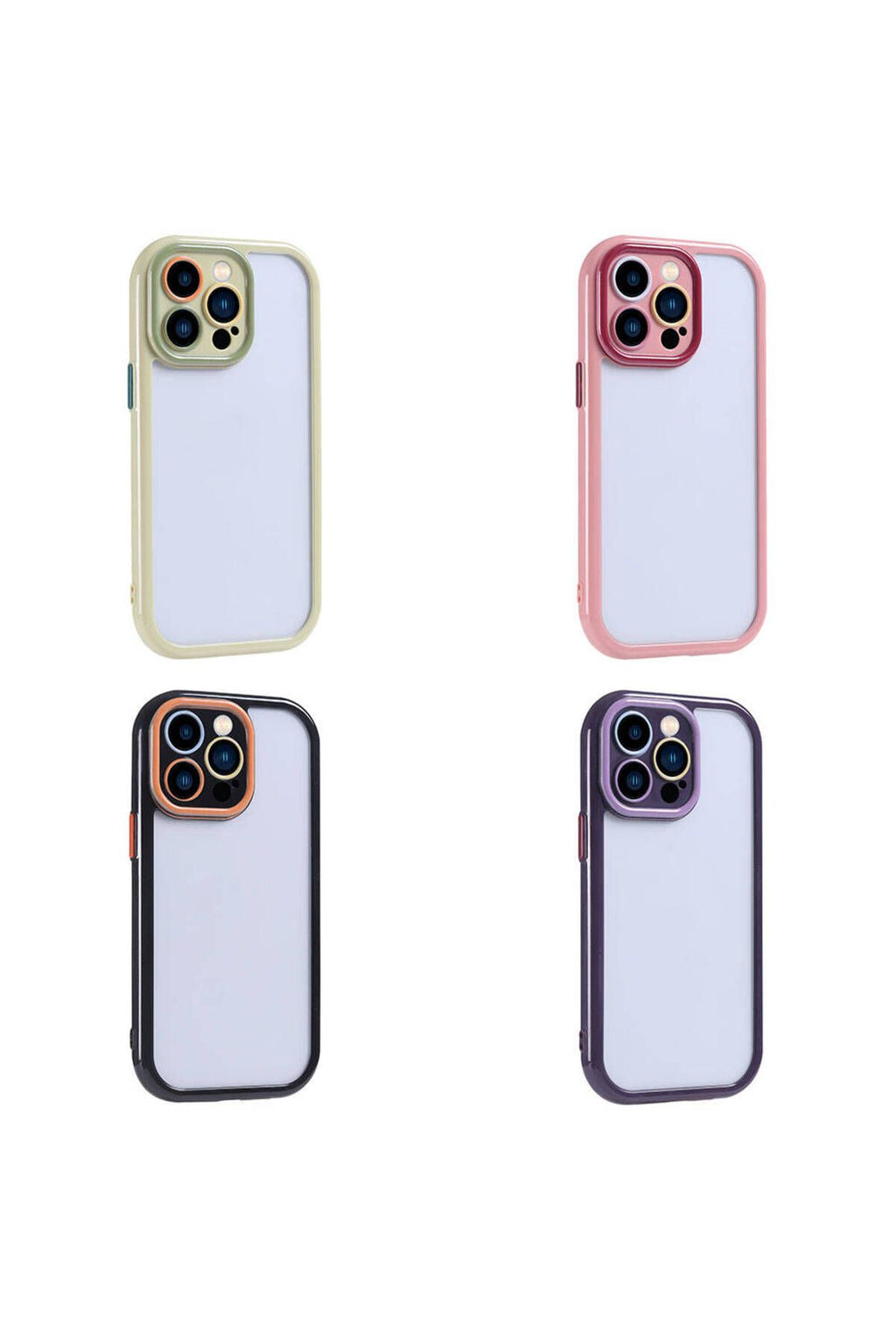 iPhone 15 Pro Kılıf Kamera Korumalı Renkli Kenar ve Çerçeve Tasarımlı Zore Vitamin Kapak-Siyah