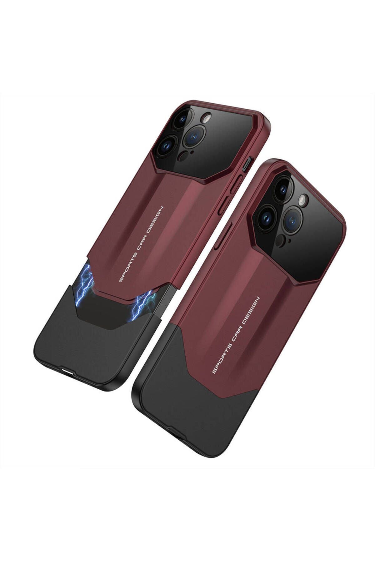 Apple iPhone 14 Pro Max Kılıf Çift Parçalı Zore Ays Pro İkili Kapak-Kırmızı-Siyah