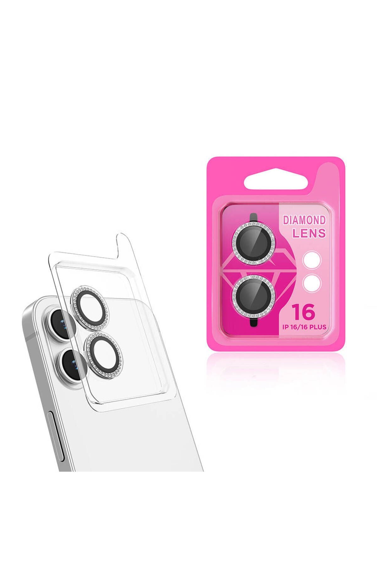 Apple iPhone 16 Zore CL-06 Kamera Lens Koruyucu-Mavi Açık