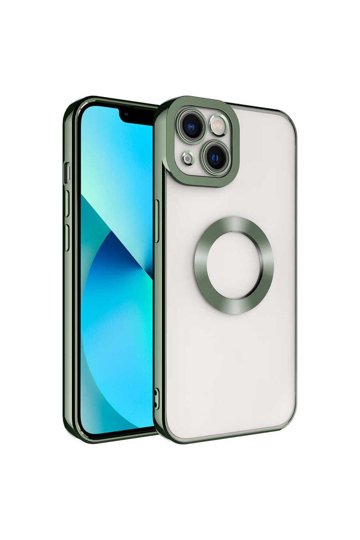 iPhone 14 Uyumlu Kamera Korumalı Logo Gösteren Zore Omega Kılıf-Mavi