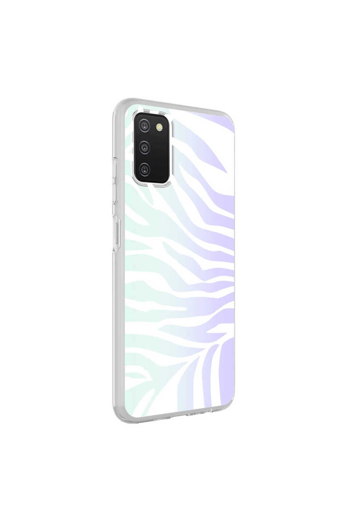 Galaxy A03S Kılıf SVL M-Blue Desenli Kapak - Zebra No1