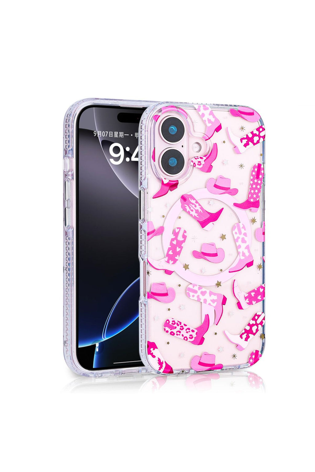 iPhone 16 Plus Uyumlu Kılıf Magsafe Şarj Özellikli Zore Stilo Kapak-Pembe