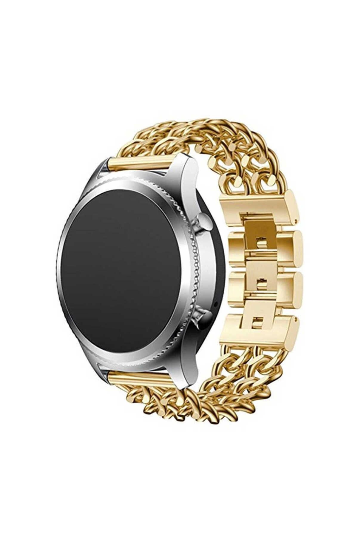 Galaxy Watch 46mm (22mm) Uyumlu KRD-17 Metal Zore Kordon-Siyah