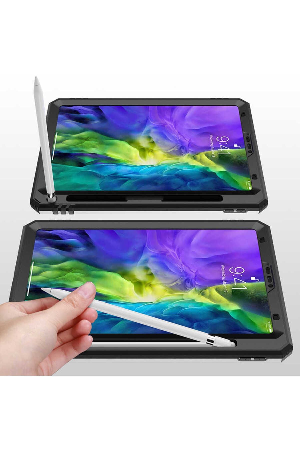 iPad Pro 3. nesil 11 inç - Uyumlu Uyumlu Zore Tablet Vega Kapak-Siyah