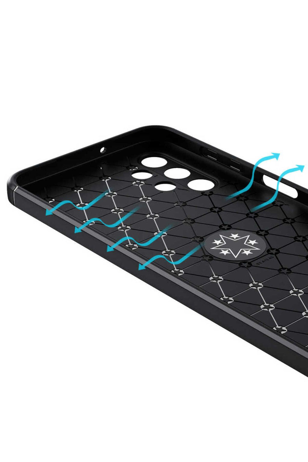 Galaxy A13 4G Kılıf SVL Ravel Silikon Kapak - Siyah-Mavi