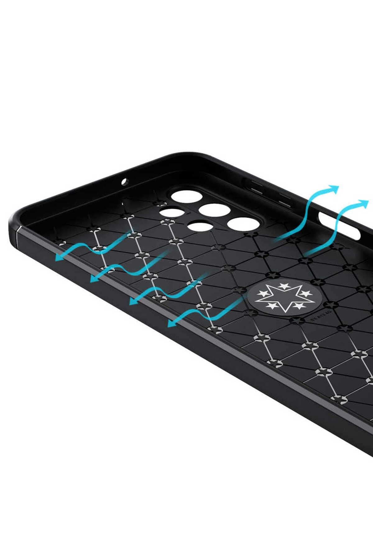 Galaxy A13 4G Kılıf SVL Ravel Silikon Kapak - Siyah-Mavi